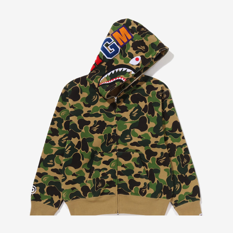 A Bathing Ape ABC Camo Shark Full Zip Hoodie Green