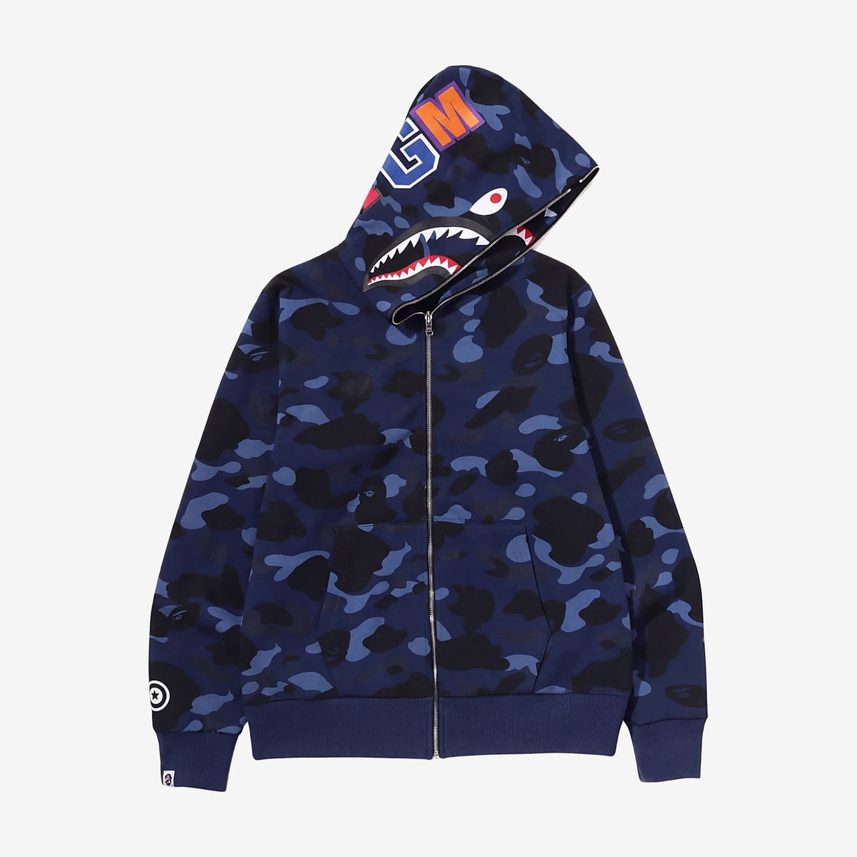 A Bathing Ape ABC Camo Shark Full Zip Hoodie Navy