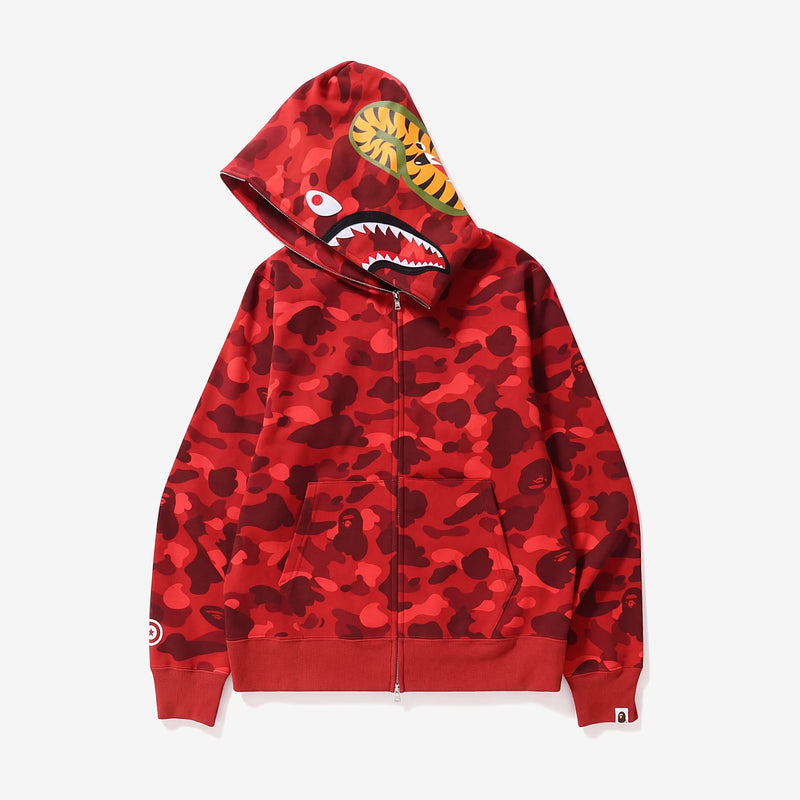 A Bathing Ape ABC Camo Shark Full Zip Hoodie Red