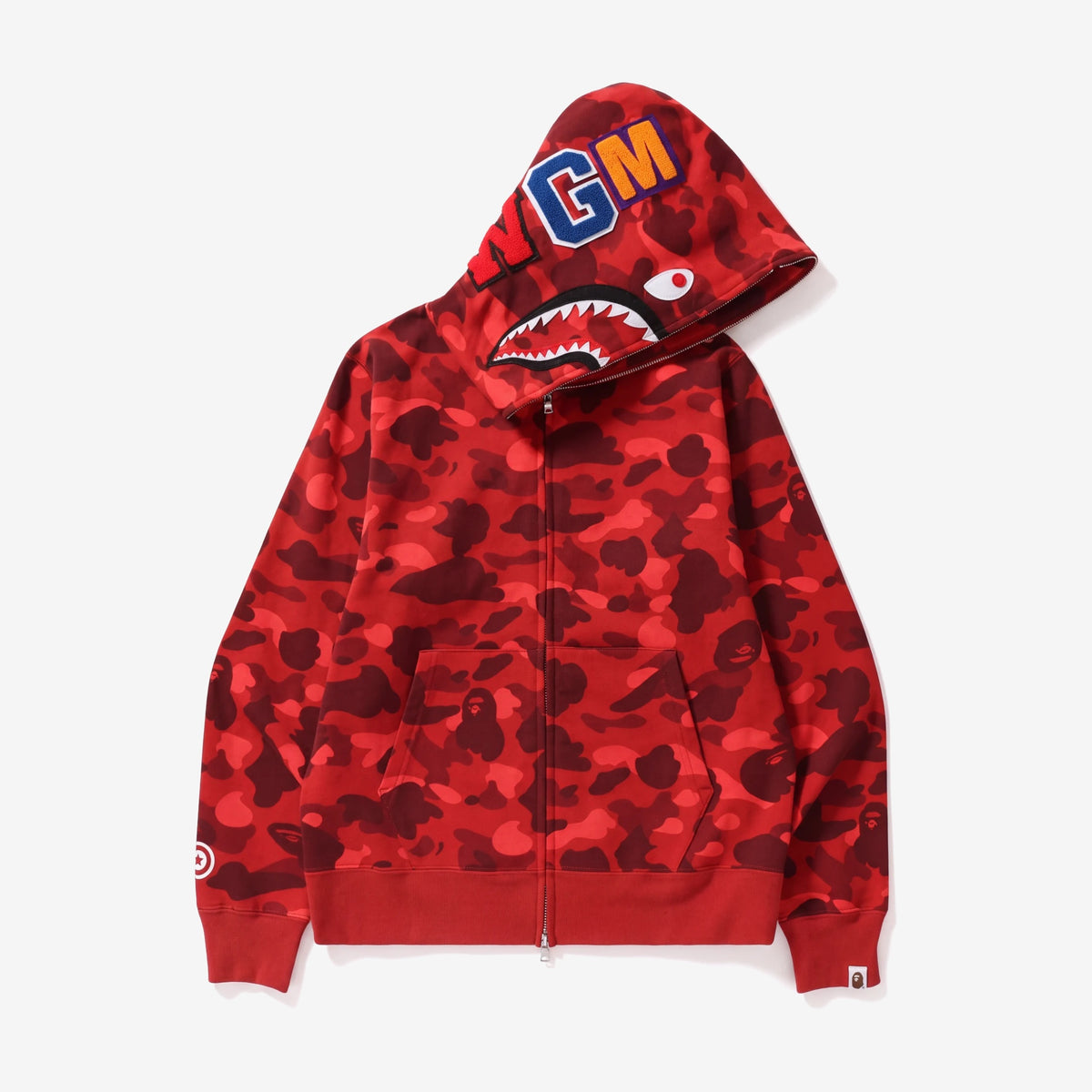 A Bathing Ape ABC Camo Shark Full Zip Hoodie Red