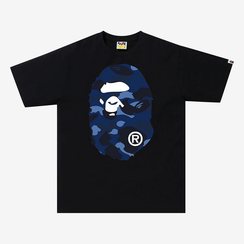 A Bathing Ape μπλουζάκι Camo Big Ape Head Black/Navy