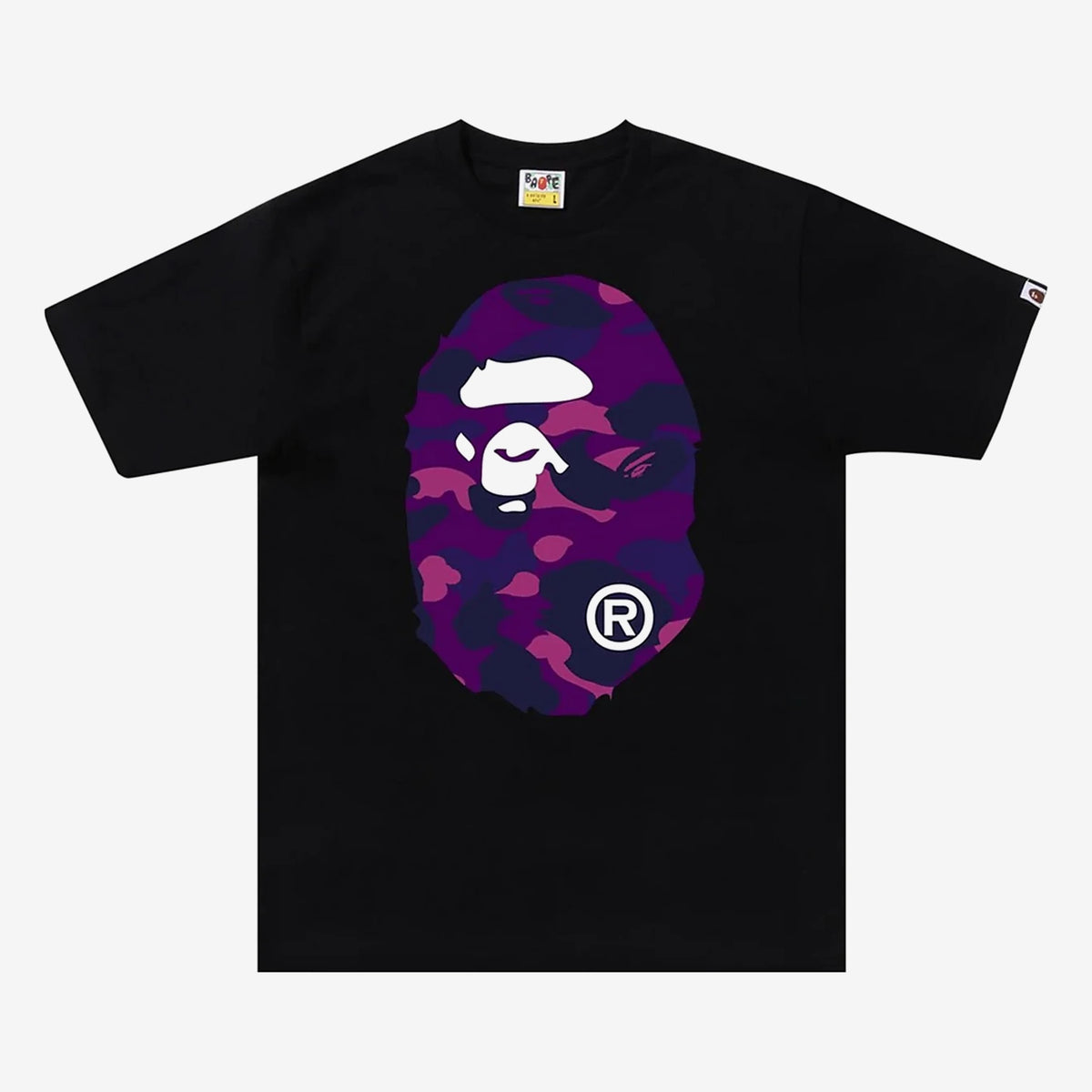 A Bathing Ape μπλουζάκι Camo Big Ape Head Black/Purple