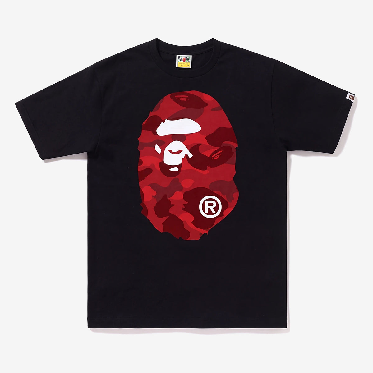 A Bathing Ape μπλουζάκι Camo Big Ape Head Black/Red