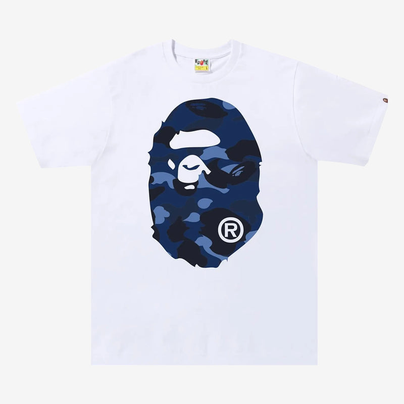 A Bathing Ape μπλουζάκι Camo Big Ape Head White/Navy
