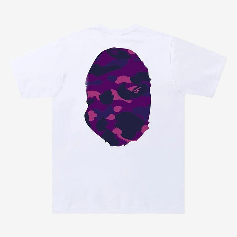 A Bathing Ape μπλουζάκι Camo Big Ape Head White/Purple
