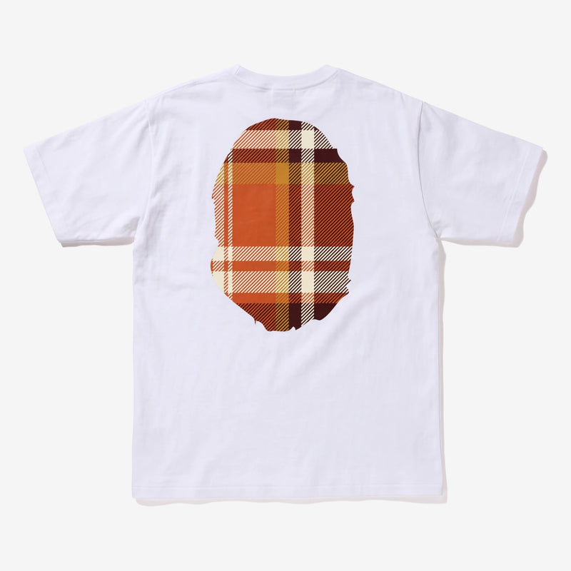 A Bathing Ape Check Ape Head T-shirt White/Brown