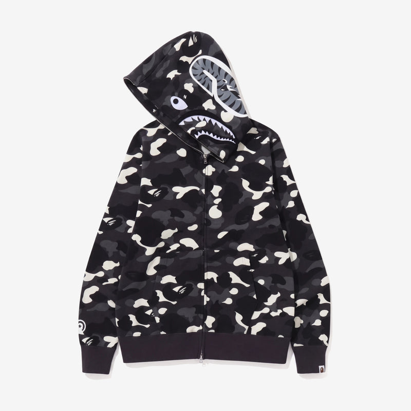 A Bathing Ape Shark Full Zip Hoodie Black/White Camo
