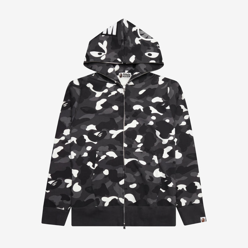 A Bathing Ape Shark Full Zip Hoodie Black/White Camo
