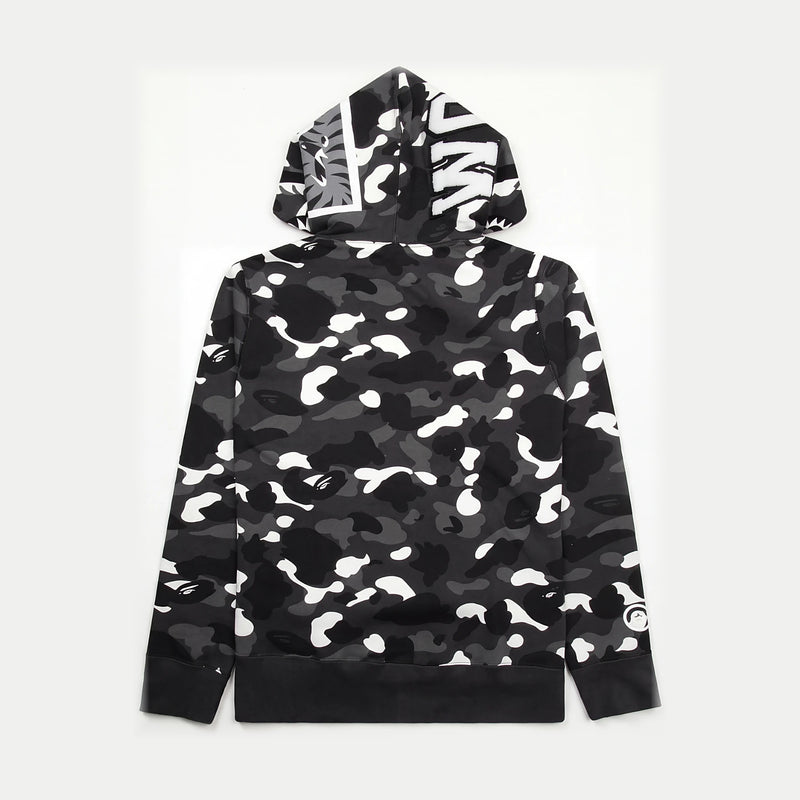 A Bathing Ape Shark Full Zip Hoodie Black/White Camo