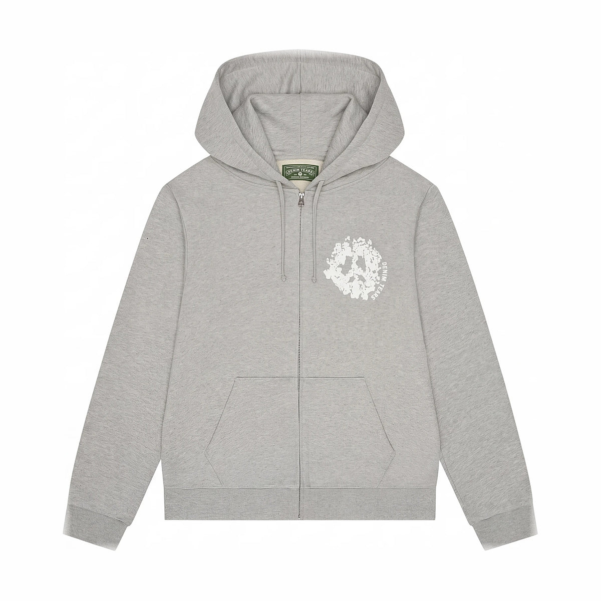 Denim University Zip Hoodie Light Grey