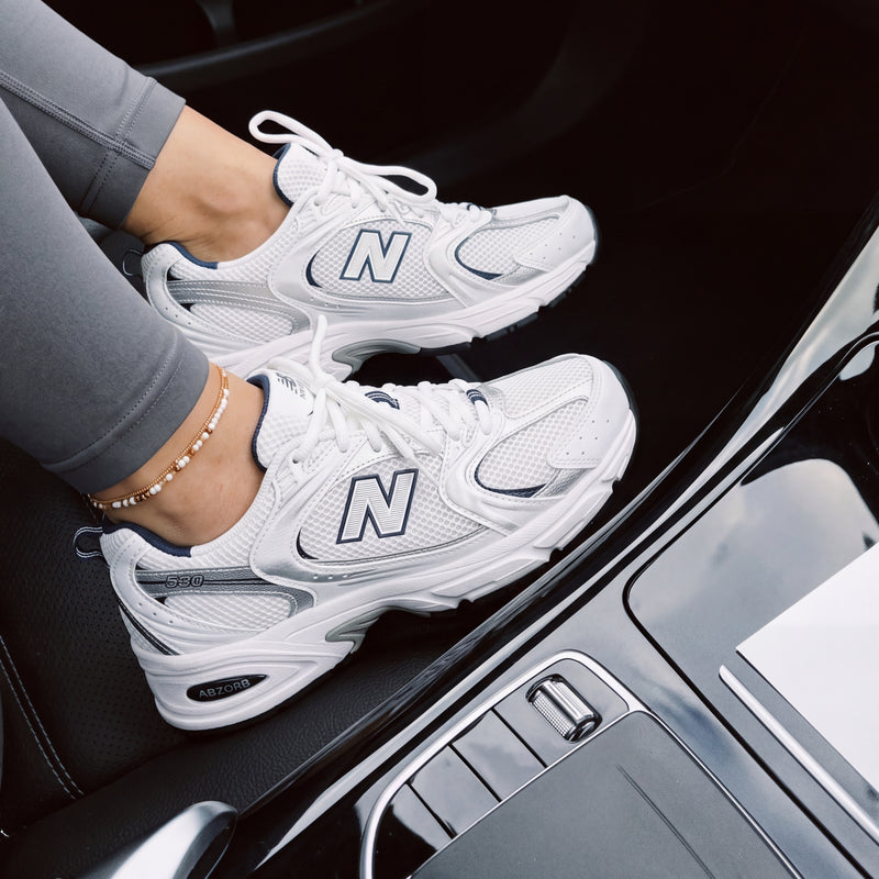 New Balance 530 White Silver Navy