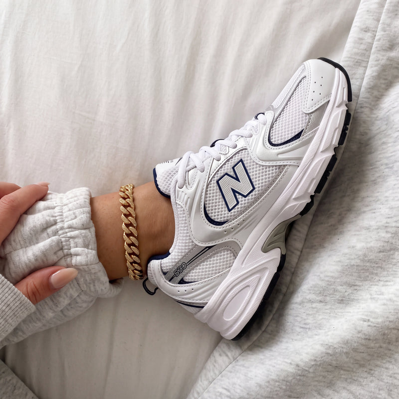 New Balance 530 (GS) White/Natural Indigo/Silver Metallic