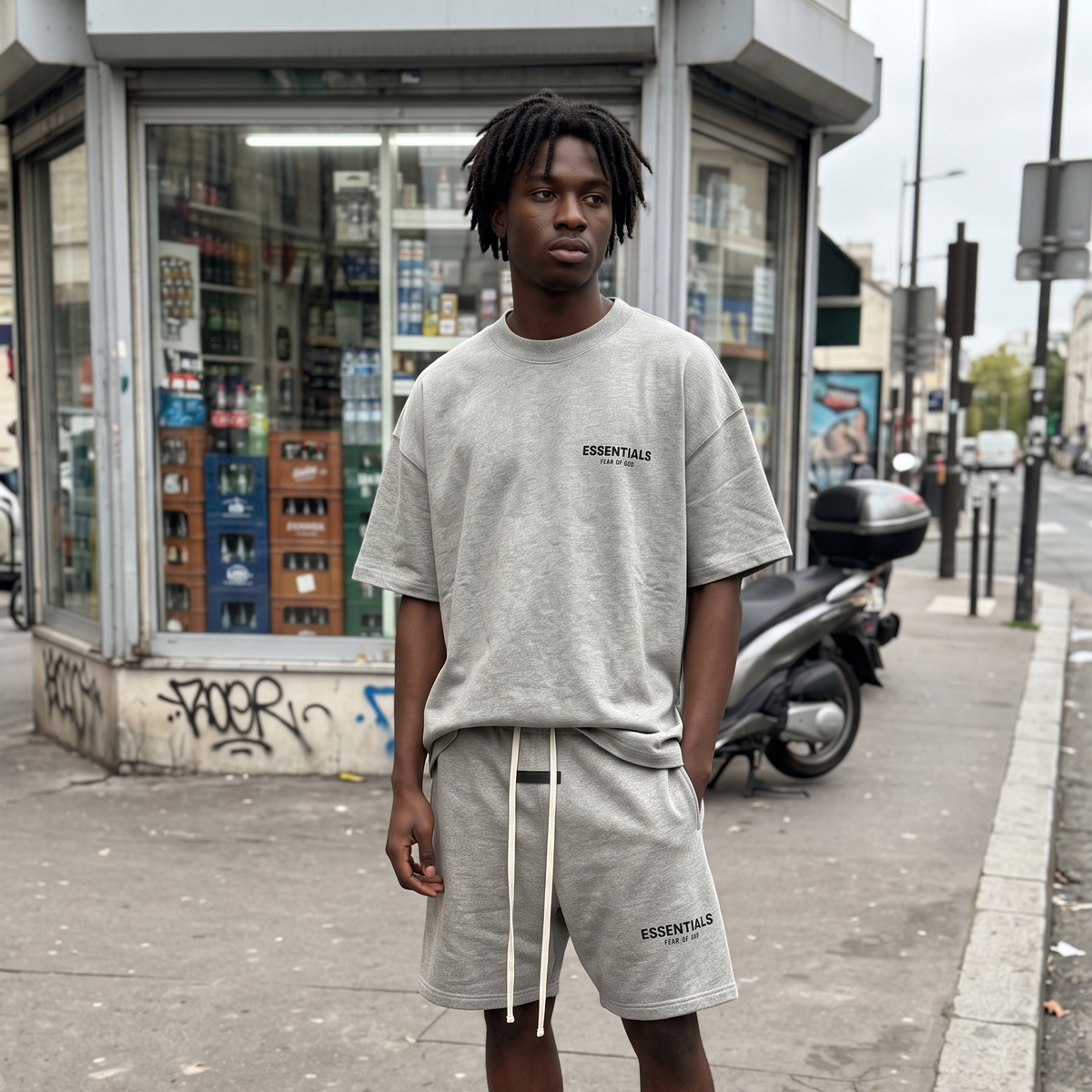 Fear of God Essentials Dark Oatmeal Sommer Set