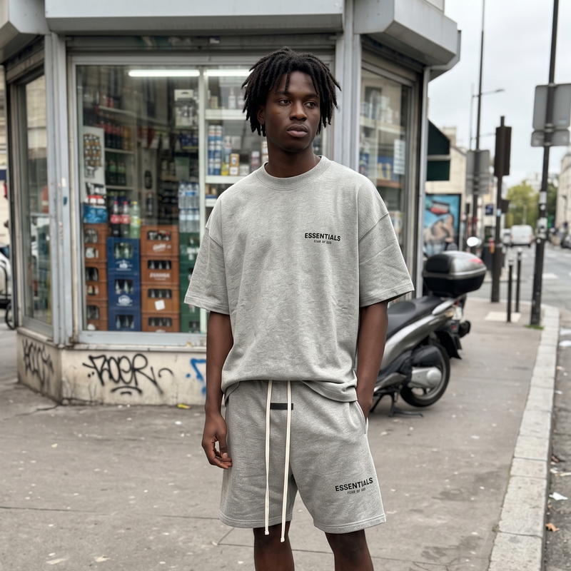 Fear of God Essentials Dark Oatmeal Sommer Set