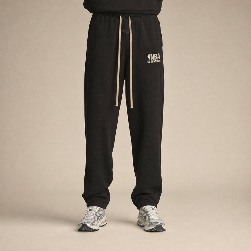 Fear of God Essentials x NBA FW24 Black Relaxed Sweatpants
