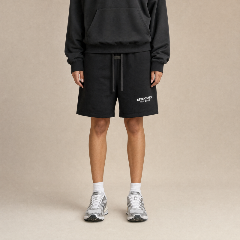 Fear of God Essentials SS25 Jet Black Sweatshorts