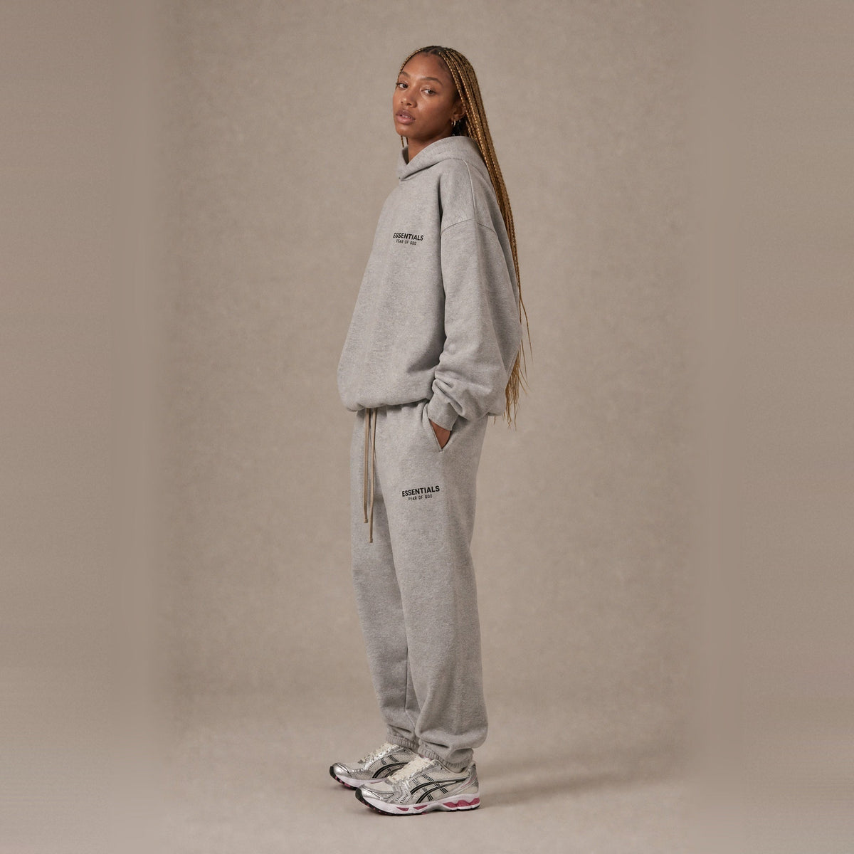 Fear of God Essentials FW24 Light Heather Grey Fleece Sweatpants