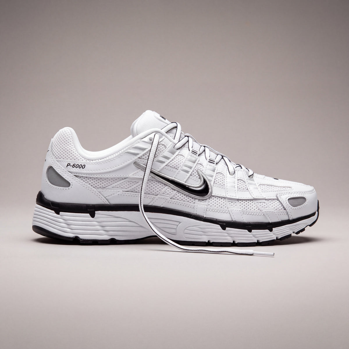 Nike P-6000 White Metallic Silver Black