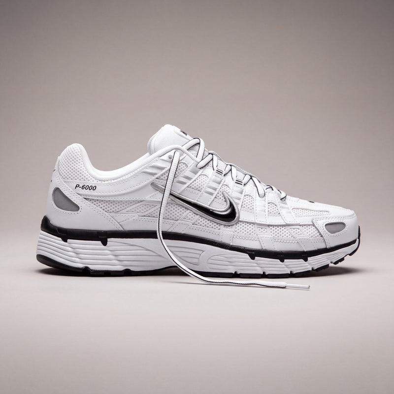 Nike P-6000 White Metallic Silver Black
