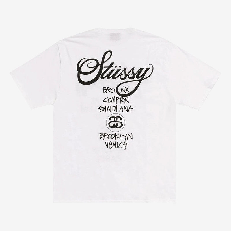 Stussy World Tour majica kratkih rukava White