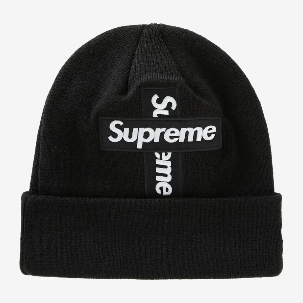 Supreme New Era Cross Box Logo Beanie Black