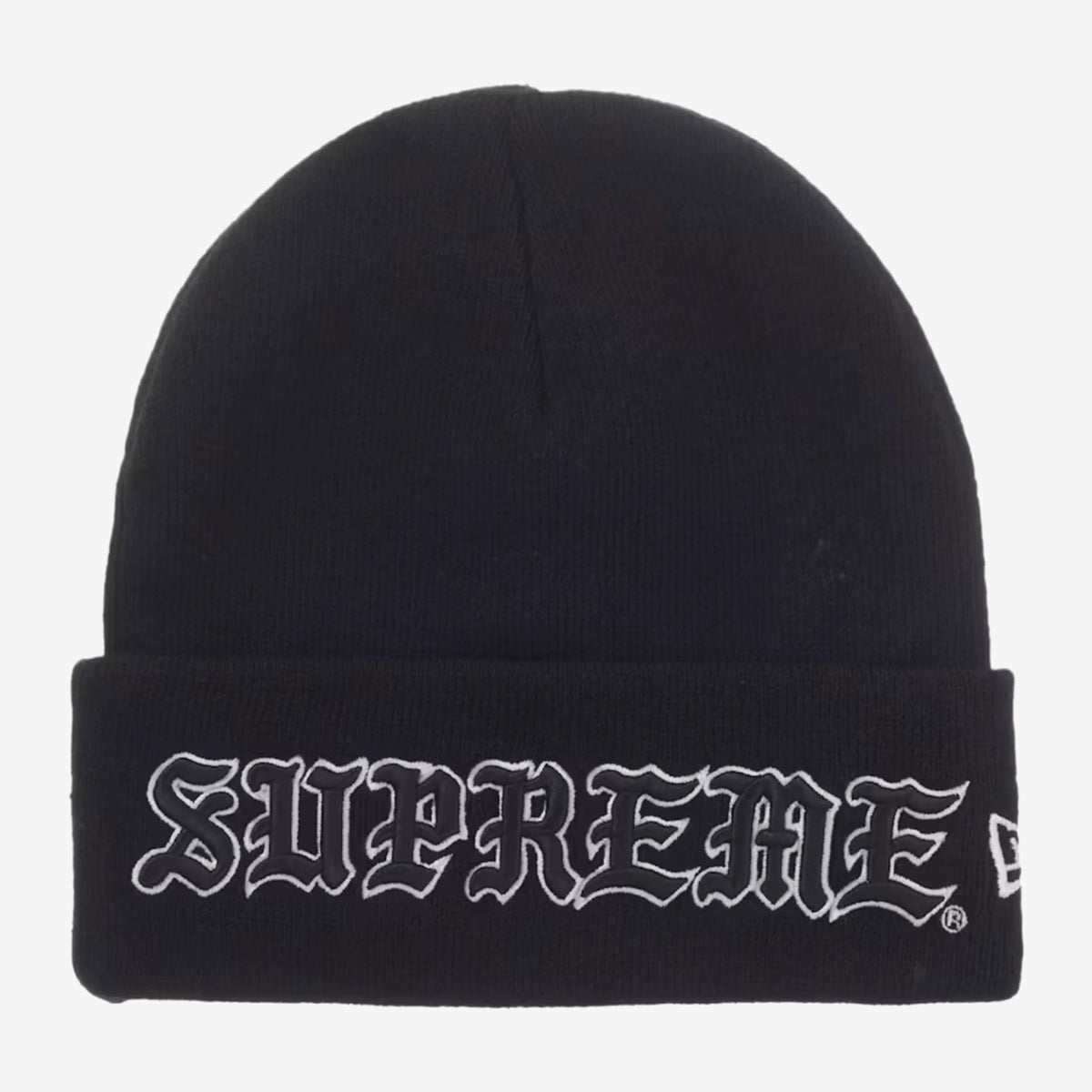 Supreme New Era Gothic Logo Beanie Black